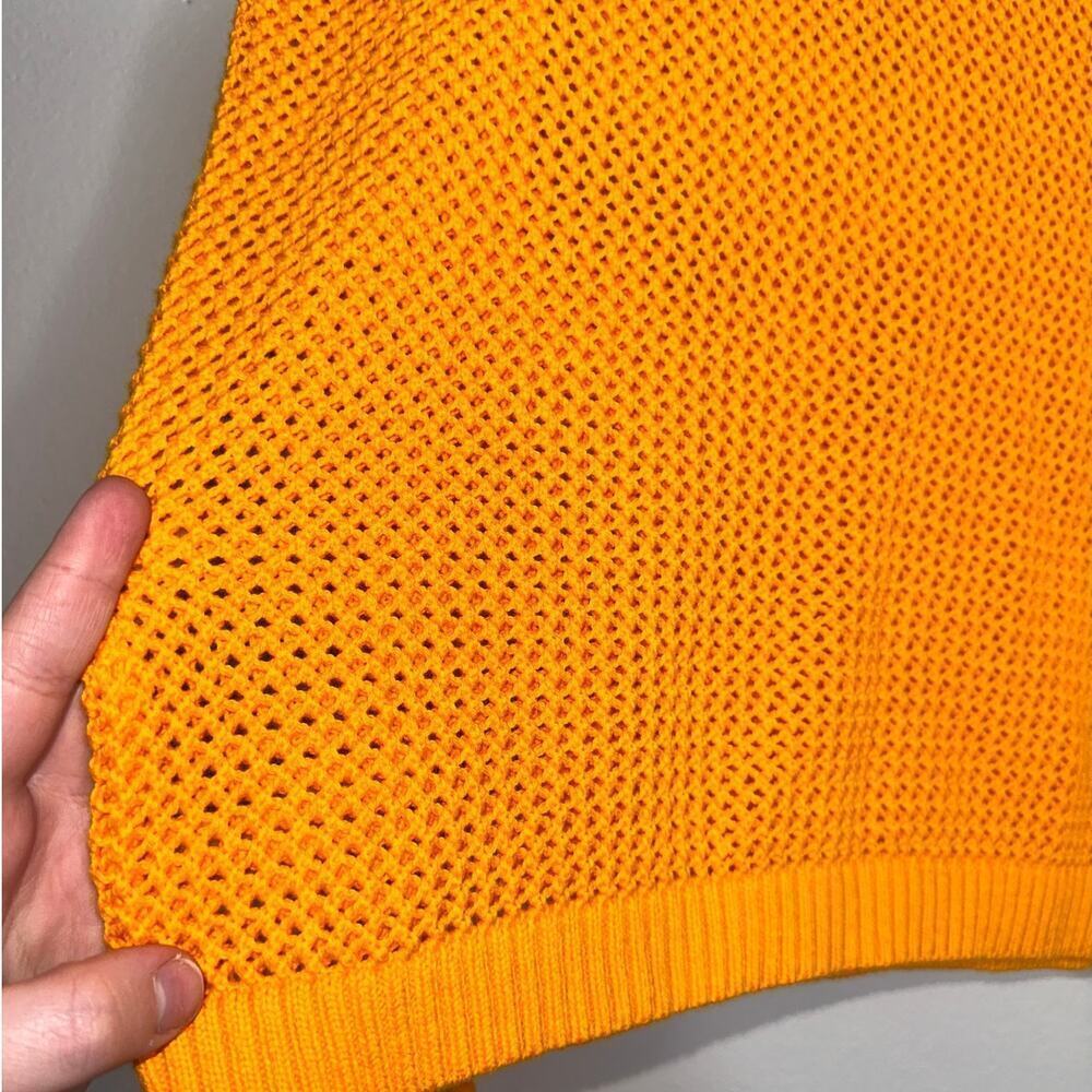 J.Crew Crochet Crewneck Beach Pullover Sweater Bright Orange Size Small - Picture 7 of 9